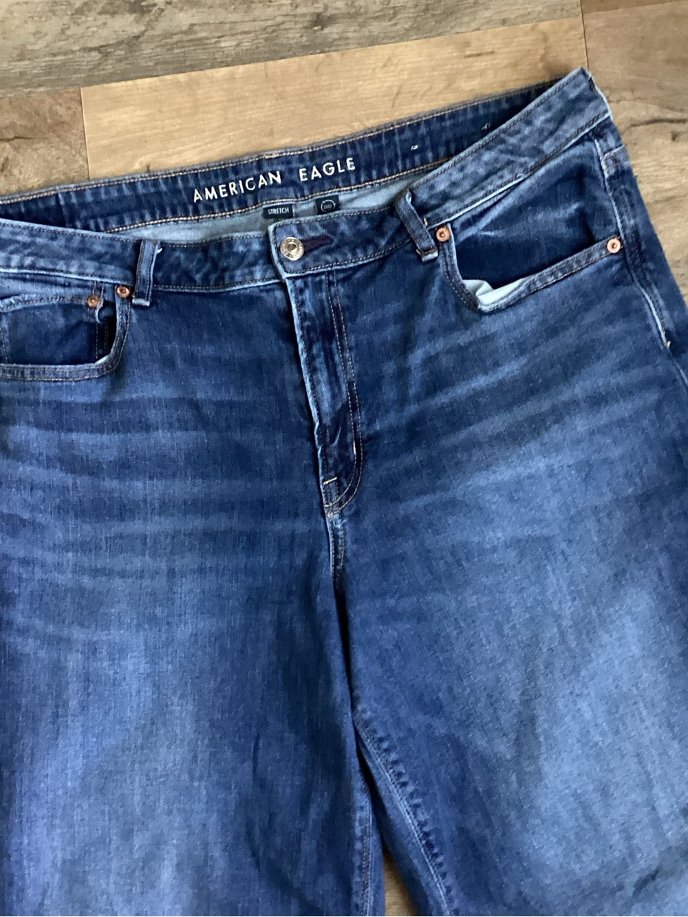 American Eagle Outfitters Wide Leg Dark Blue Jeans - Picture 3 of 8